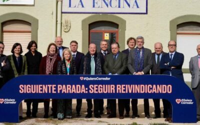 Los empresarios de AVE vuelven a La Encina para exigir que acaben las obras del Corredor Mediterráneo